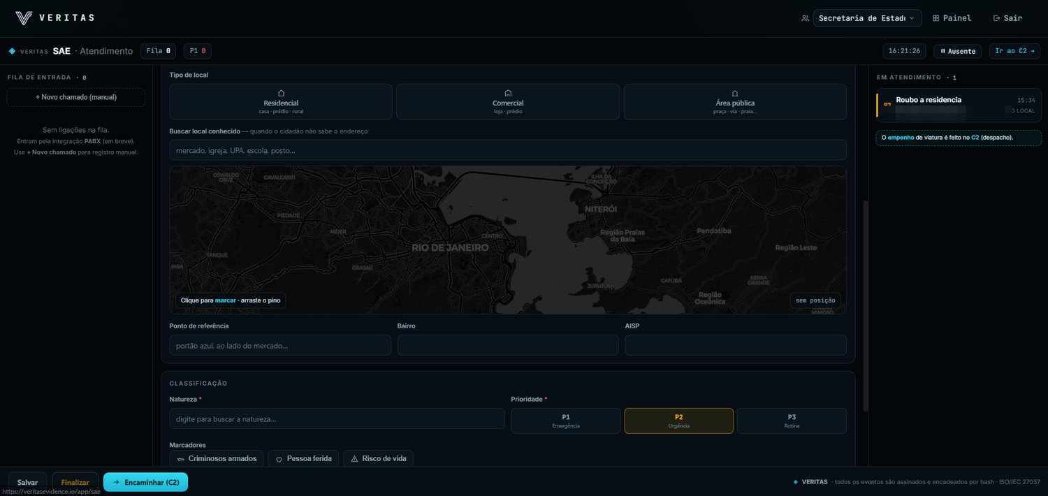 Atendimento — natureza, prioridade e local no mapa